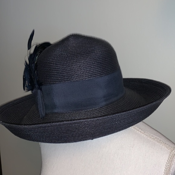 Giovannio navy hat with feathers - Picture 6 of 10